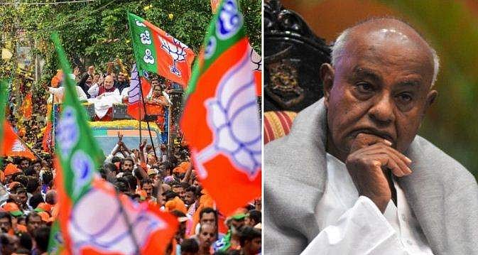 കര്‍ണാടകയില്‍ താമരത്തരംഗം ; 28 ല്‍ 24 ലും മുന്നില്‍ ; തുംകൂറില്‍ ദേവഗൗഡയും പിന്നില്‍