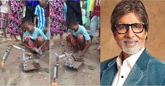 പഴകിയ സിറിഞ്ചുകള്‍കൊണ്ടൊരു ജെസിബി, ഗ്രാമ ബാലന് കൈയടി, ബിഗ് ബിയുടെ അഭിനന്ദനം; വിഡിയോ വൈറല്‍