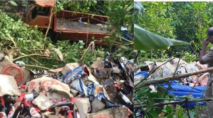 മദ്യലോറി മറിഞ്ഞ് ഡ്രൈവര്‍ മരിച്ചു; മദ്യക്കുപ്പിക്ക്‌ പൊലീസ് കാവല്‍