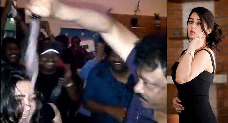 ചാര്‍മിയുടെ തലയില്‍ മദ്യം ഒഴിച്ച് വിജയാഘോഷം; വിഡിയോ പങ്കുവെച്ച് രാം ഗോപാല്‍ വര്‍മ; രൂക്ഷ വിമര്‍ശനം