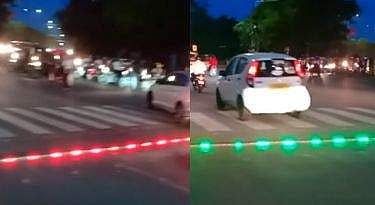 കണ്ടില്ല, അറിഞ്ഞില്ല എന്നൊന്നും പറയണ്ട: ഇനി റോഡിന് മുകളിലും ട്രാഫിക് സിഗ്നല്‍, വീഡിയോ