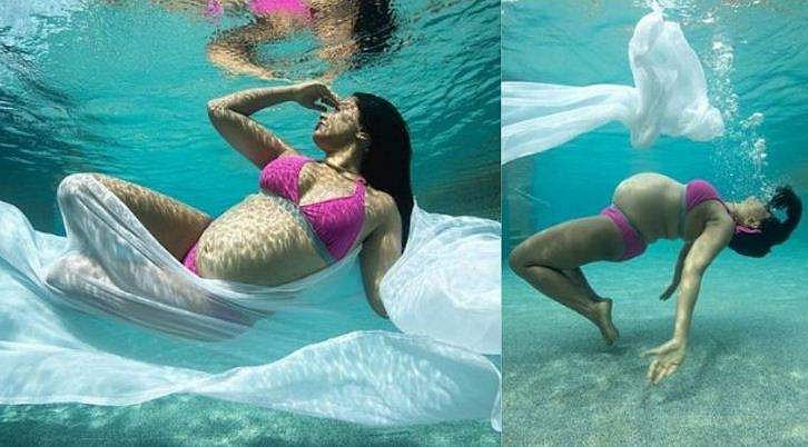 നിറവയറുള്ള മാലാഖയെപ്പോലെ വെള്ളത്തിനടിയില്‍ സമീറ റെഡ്ഡി; ഒമ്പതാം മാസം ആഘോഷമാക്കി താരം