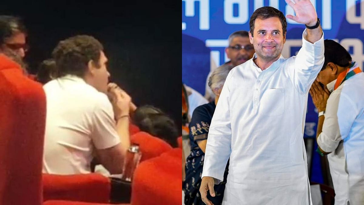 സുരക്ഷാപ്പടയില്ല, പിരിമുറുക്കങ്ങളില്ല, സിനിമ കാണാന്‍ സാധാരണക്കാരനെപ്പോലെ രാഹുല്‍ തിയേറ്ററില്‍; അമ്പരന്ന് ഒപ്പമിരുന്നവര്‍, വീഡിയോ 