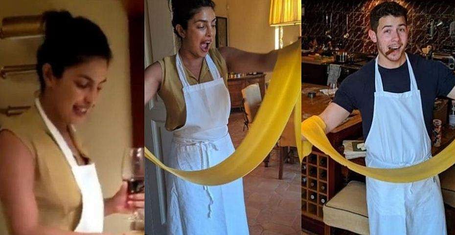 'ഇപ്പോള്‍ മനസിലായില്ലേ, ഞാന്‍ പാചകം ചെയ്യാന്‍ ശ്രമിക്കുന്നുണ്ടെന്ന്'; പാചകം പഠിക്കാന്‍ പ്രിയങ്ക; ഒപ്പം കൂടി നിക്ക്;വിഡിയോ