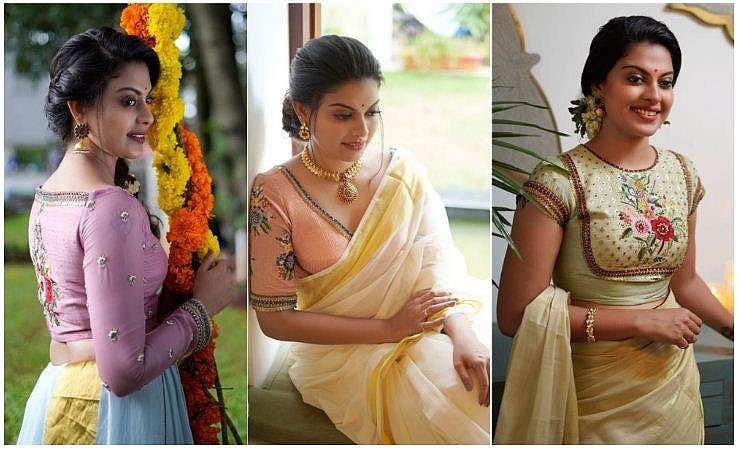 കേരള സാരിക്ക് ഒരു മോഡേൺ ട്വിസ്റ്റ്; അനുശ്രിയുടെ ഫോട്ടോഷൂട്ട് ചിത്രങ്ങൾ 