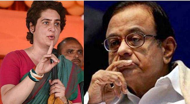 'സത്യം ഭീരുക്കളെ ഭയപ്പെടുത്തുന്നു, നാണം കെട്ട വേട്ടയാടല്‍' ; ചിദംബരത്തെ പിന്തുണച്ച് പ്രിയങ്ക
