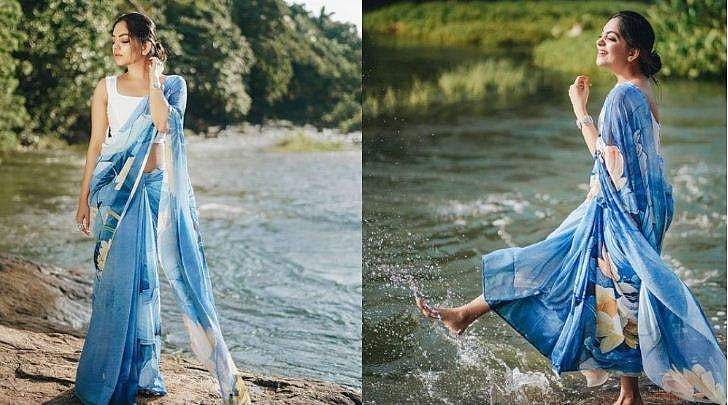 നീല സാരിയില്‍ വെള്ളം തട്ടിത്തെറിപ്പിച്ച് അഹാനയുടെ ക്യൂട്ട് പിക്; എന്തൊരു സുന്ദരിയാണെന്ന് ആരാധകര്‍; വൈറലായി ഫോട്ടോഷൂട്ട് ചിത്രങ്ങള്‍