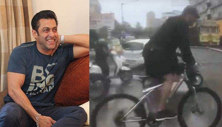 ഷൂട്ടിങ് സെറ്റിലേക്ക് സൈക്കിളില്‍ പറന്ന് സല്‍മാന്‍ ഖാന്‍; ഞെട്ടി ആരാധകര്‍; വിഡിയോ
