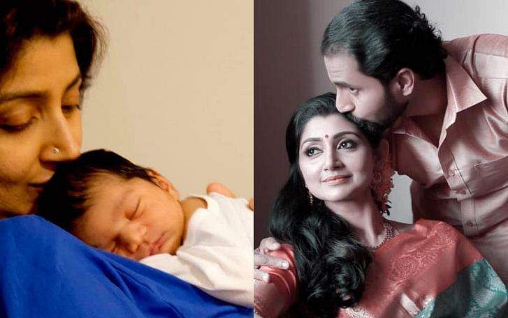 നടി ദിവ്യ ഉണ്ണിക്ക് പെൺകുഞ്ഞ്; കൊച്ചുരാജകുമാരിയുടെ നെറുകയിൽ ചുംബിച്ച് താരം