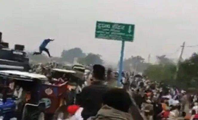 കര്‍ഷക പ്രക്ഷോഭത്തിലെ ഹീറോ, ജലപീരങ്കി തടഞ്ഞ യുവാവിനെതിരെ വധശ്രമത്തിന് കേസ് 