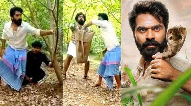 പാമ്പിനെ പിടിച്ച് ചാക്കിലാക്കുന്ന ചിമ്പു! വിഡിയോ വൈറലായതിനു പിന്നാലെ 'ഈശ്വരന്‍' വിവാദത്തില്‍