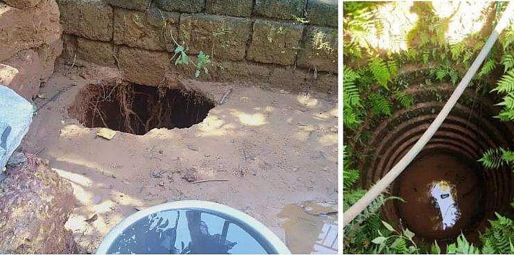 അലക്കുന്നതിനിടെ ഭൂമി താഴ്ന്ന് വീട്ടമ്മയെ കാണാതായി; അയല്‍വാസിയുടെ കിണറ്റില്‍ 42കാരി