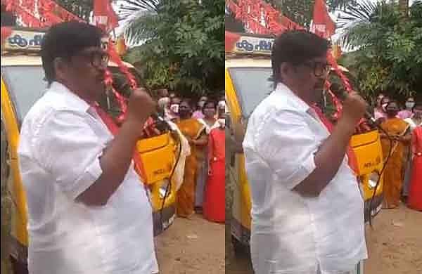 'ഹരേ റാം എന്നല്ല, ഹരേ കൃഷ്ണകുമാര്‍ എന്നു പറയണം' ; വിജയാഹ്ലാദത്തില്‍ സിപിഎം നേതാവിന്റെ പ്രസംഗം, വിവാദം (വിഡിയോ)