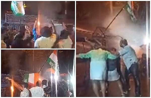 രാജ്ഭവനിലേക്ക് യൂത്ത് കോണ്ഗ്രസിന്റെ പന്തംകൊളുത്തി പ്രകടനം; സംഘര്ഷം, ജലപീരങ്കി