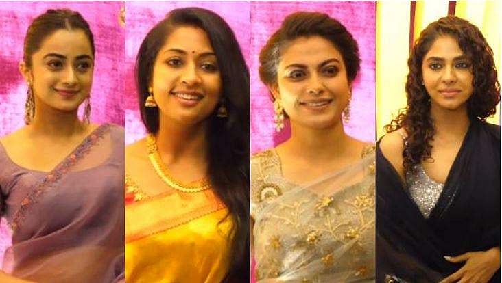 ട്രഡീഷണലായി നവ്യ, ലാവൻഡർ സുന്ദരികളായി നമിതയും പ്രയാ​ഗയും; വിവാഹ റിസപ്ഷനിൽ തിളങ്ങി നടിമാർ (വിഡിയോ) 