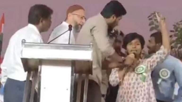 ഒവൈസിയുടെ റാലിയില് പാകിസ്ഥാന് സിന്ദാബാദ് വിളിച്ച് യുവതി; വീഡിയോ