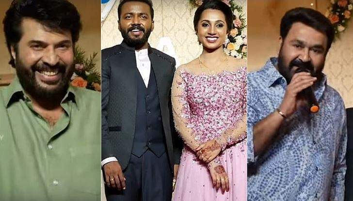 ആശംസയുമായി മമ്മൂട്ടിയും മോഹന്‍ലാലും, അവതാരകനായി ധര്‍മജന്‍; താരപ്രഭയില്‍ വിഷ്ണു ഉണ്ണികൃഷ്ണന്റെ റിസപ്ഷന്‍