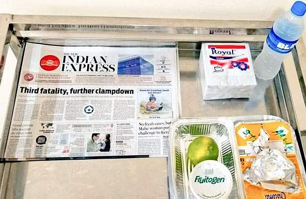 ഐസൊലേഷന്‍ വാര്‍ഡില്‍ സൗജന്യമായി ന്യൂ ഇന്ത്യന്‍ എക്‌സ്പ്രസ് പത്രം; പ്രഭാത ഭക്ഷണത്തിനൊപ്പം ചൂടന്‍ വാര്‍ത്തകളും