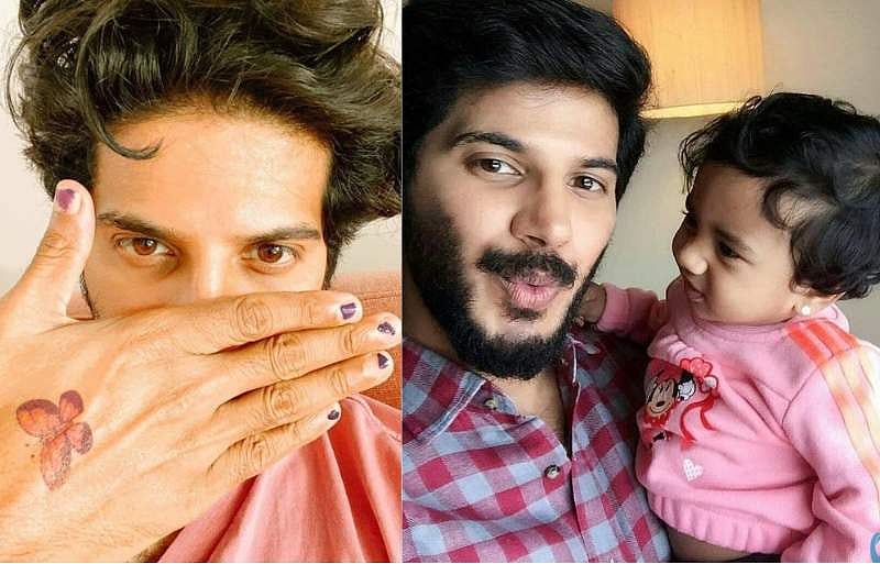 കയ്യിൽ ബട്ടർഫ്ലൈ ടാറ്റൂ, വിരലുകളിൽ നെയിൽ പോളിഷ്; രാജകുമാരിക്കൊപ്പം കളിച്ച് ദുൽഖർ സൽമാൻ