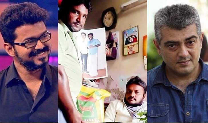 വിജയ് നൽകിയ 5000രൂപ കാലുകൾ തളർന്ന അജിത് ആരാധകന് കൈമാറി യുവാവ് 