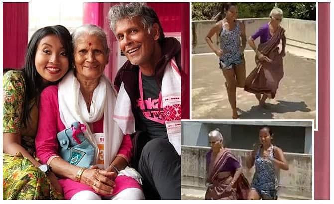 81കാരി അമ്മയും 28കാരി ഭാര്യയും, ചുറുചുറുക്കിൽ രണ്ടുപേരും കട്ടയ്ക്ക്; വിഡിയോ പങ്കുവച്ച് മിലിന്ദ് 
