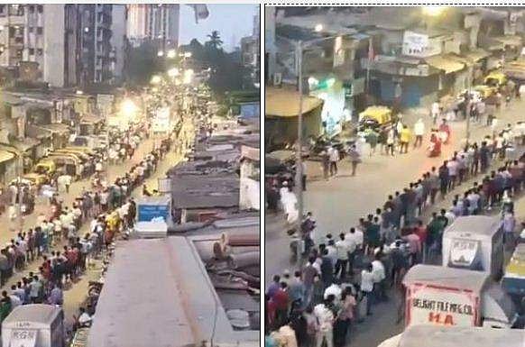 വിശപ്പിന് മുന്നില്‍ എന്ത് സാമൂഹ്യ അകലം; ധാരാവിയില്‍ ഭക്ഷണത്തിനായി റോഡില്‍ ജനങ്ങളുടെ വലിയ നിര, ആശങ്ക (വീഡിയോ)