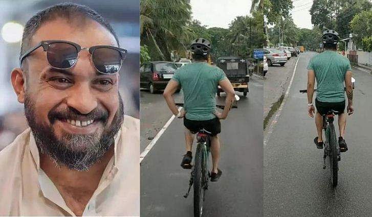നടുറോഡിൽ സൗബിന്റെ സൈക്കിൾ കസർത്ത്; കൈവിട്ട കളിയാണെന്ന് ആരാധകർ; വിഡിയോ വൈറൽ