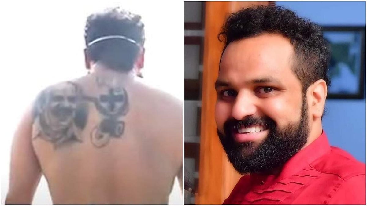 അച്ഛന്റെയും അരിവാള്‍  ചുറ്റിക നക്ഷത്രത്തിന്റെയും ചിത്രം പച്ചകുത്തി ബിനീഷ് കോടിയേരി
