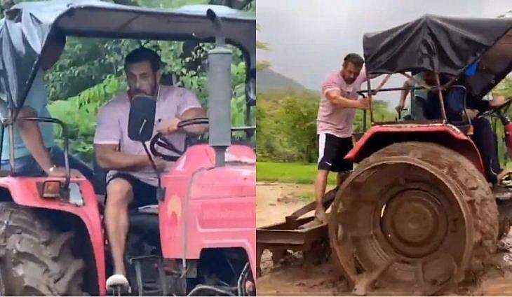 ചെരുപ്പുപോലുമില്ലാതെ വയലില്‍ പണിയെടുക്കുന്ന സല്‍മാന്‍ ഖാന്‍; നിലം ഉഴുതുമറിക്കുന്നതിന്റെ വിഡിയോ പങ്കുവെച്ച് താരം
