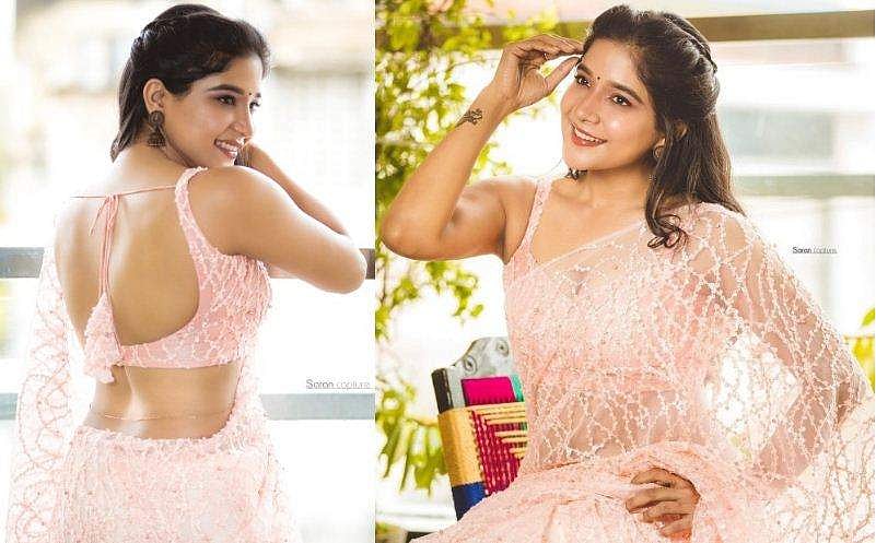 പിങ്ക് സാരിയിൽ സുന്ദരിയായി സാക്ഷി അ​ഗർവാൾ; ചിത്രങ്ങൾ