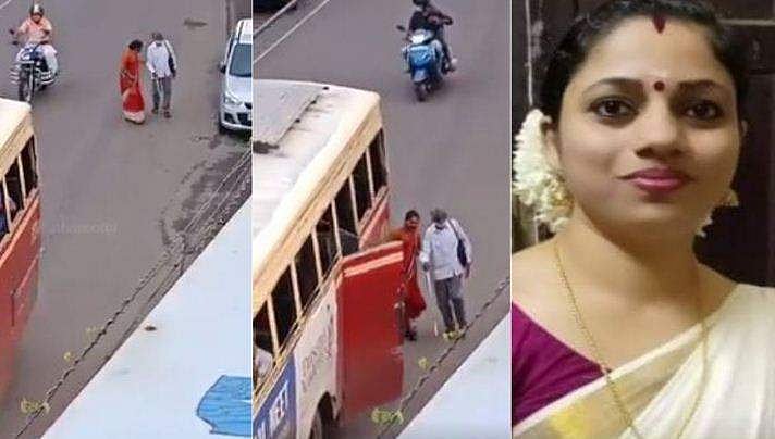 വഴിയറിയാതെ നിന്ന കാഴ്ചയില്ലാത്ത വയോധികനെ കൈപിടിച്ച് ബസിൽ കയറ്റിയ സെയിൽസ് ​ഗേൾ; വൈറലായ വി‍ഡിയോയ്ക്ക് പിന്നിലെ താരം