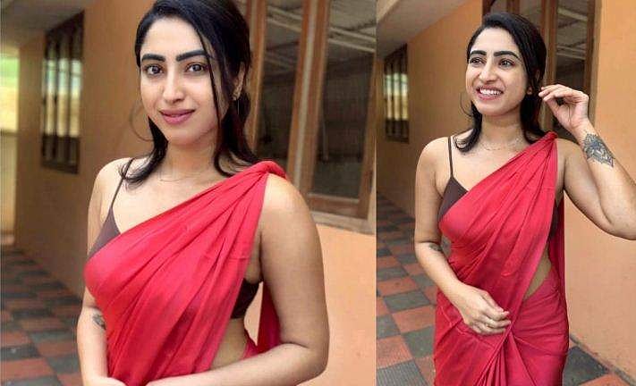 'തോറ്റുകൊടുക്കരുത്', ചുവപ്പ് സാരിയില്‍ സുന്ദരിയായി അമേയ; ചിത്രങ്ങള്‍