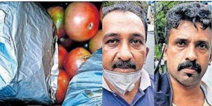 പച്ചക്കറി വണ്ടിയിൽ പ്ലാസ്റ്റിക് കൂടുകളിലാക്കി രണ്ടായിരത്തിന്റെയും അഞ്ഞൂറിന്റെയും നോട്ടുകൾ ; പിടികൂടിയത് 92.5 ലക്ഷം രൂപ ; രണ്ടുപേർ അറസ്റ്റിൽ