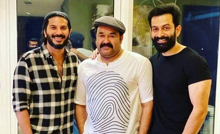 രാജാവിനൊപ്പം രാജകുമാരന്മാര്‍, മോഹന്‍ലാലിനൊപ്പം പൃഥ്വിയും ദുല്‍ഖറും; ചിത്രം വൈറല്‍ 