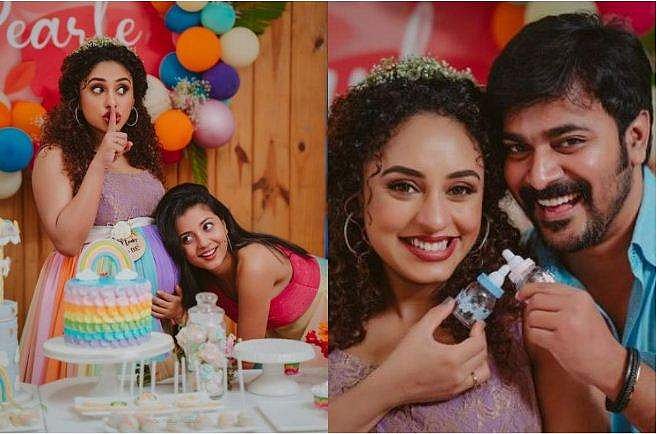 പേളിക്ക് വാവാച്ചിയുടെ വക സർപ്രൈസ്, മഴവിൽ ബേബി ഷവർ; ഞെട്ടിച്ചത് ശ്രീനിഷ്, ചിത്രങ്ങൾ 