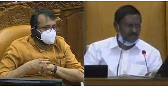 ഡയസില്‍ നിന്നും ഇറങ്ങി ശ്രീരാമകൃഷ്ണന്‍ ; സഭ നിയന്ത്രിച്ച് ശശി ; സ്പീക്കര്‍ക്കെതിരായ പ്രമേയം സഭയില്‍