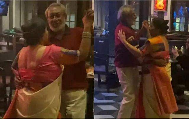 തൊണ്ണൂറും തോല്‍പ്പിക്കാത്ത പ്രണയം, കഫെയില്‍ ചുവടുവച്ച് വൃദ്ധദമ്പതികള്‍; വിഡിയോ വൈറല്‍