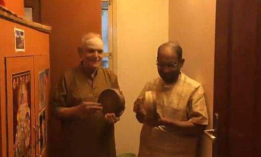 താള ബോധം കടുകട്ടി! ഉമയാൾപുരത്തിനൊപ്പം ​ഗഞ്ചിറ വായിക്കുന്ന നെടുമുടി; അപൂർവ വീഡിയോ 