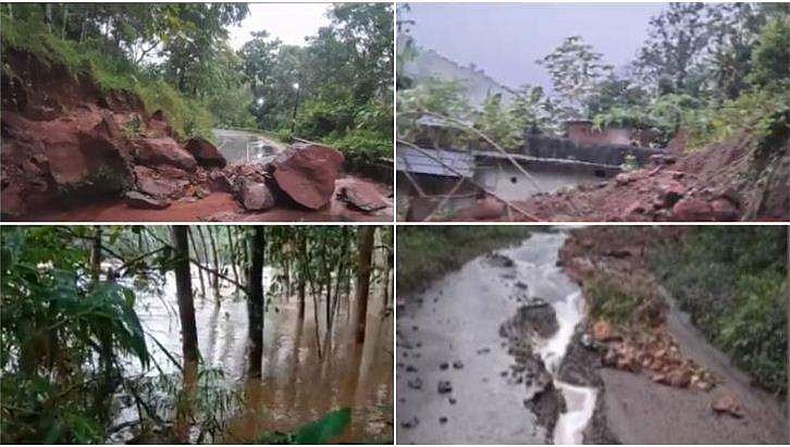 കോട്ടയം, പത്തനംതിട്ട ജില്ലകളില്‍ ഉരുള്‍പൊട്ടല്‍; കണമലയില്‍ രണ്ടു വീടുകള്‍ തകര്‍ന്നു; ആര്യങ്കാവില്‍ വെള്ളപ്പൊക്കം