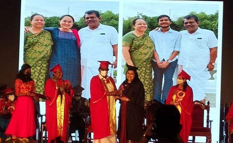മുഖ്യാതിഥിയായി എത്തി മകൾക്ക് ബിരു​ദ ദാനം നിർവഹിച്ച് മന്ത്രി; സന്തോഷം പങ്കിട്ട് ആന്റണി രാജു