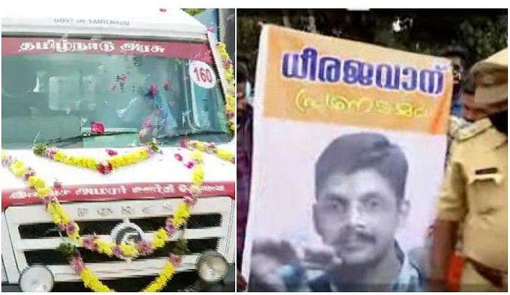 വിലാപയാത്രയായി ജന്മനാട്ടിലേക്ക്; പ്രദീപിന്റെ ഭൗതികദേഹം വാളയാറില്‍ മന്ത്രിമാര്‍ ഏറ്റുവാങ്ങി; സംസ്‌കാരം വൈകീട്ട്
