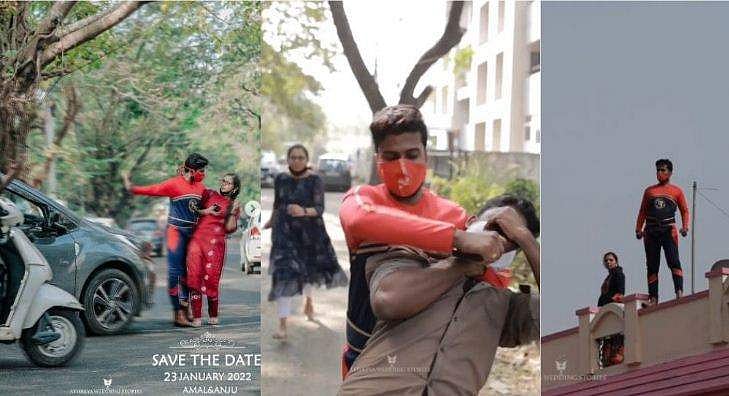 തന്റെ പെണ്ണിനെ രക്ഷിക്കാൻ 'മിന്നൽ മുരളി'യായി വരൻ; വൈറലായി 'മിന്നൽ' സേവ് ദി ഡേറ്റ്; വിഡിയോ
