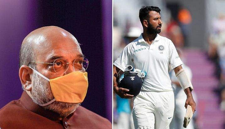 പൂജാര ഇരട്ട ശതകം നേടി ഇവിടെ ടീമിനെ ജയിപ്പിക്കുന്നത് കാണണം: അമിത് ഷാ
