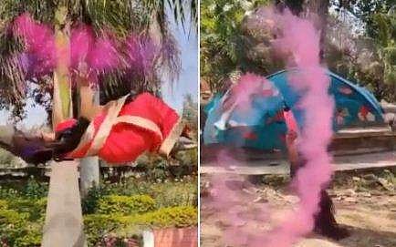നിറങ്ങൾ വാരിയെറിഞ്ഞ്, സാരിയുടുത്ത് വായുവിൽ തലകുത്തി മറിയുന്ന സുന്ദരി; യുവതിയുടെ ഹോളി ആഘോഷം വൈറൽ (വീഡിയോ)