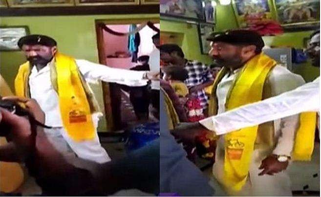 വിഡിയോ പകർത്തിയതിന് സ്വന്തം അണിയുടെ മുഖത്തടിച്ച് ബാലയ്യ, വൈറലായി വിഡിയോ