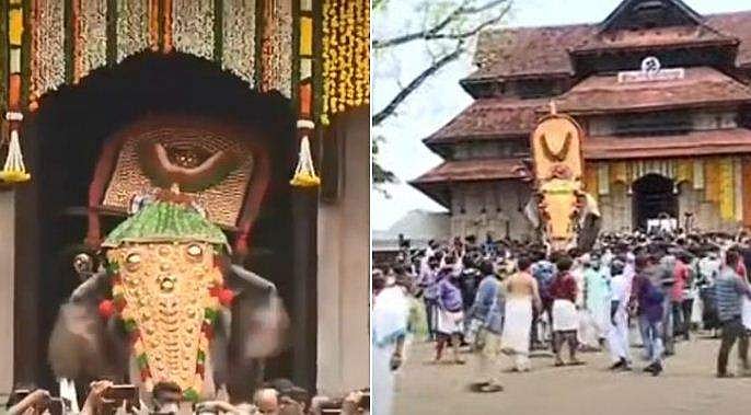 തിടമ്പേറ്റി ഗജരാജൻ എറണാകുളം ശിവകുമാർ; ചടങ്ങുകൾ മാത്രമായി തൃശൂർ പൂര വിളംബരം