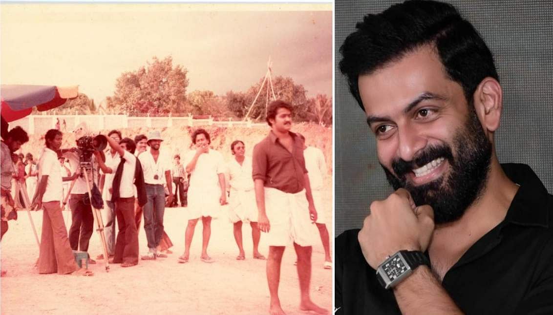 മുണ്ടു മടക്കിക്കുത്തി, സി​ഗരറ്റു വലിച്ച് സുകുമാരൻ, ഒപ്പം മോഹൻലാലും; അച്ഛന്റെ പഴയകാല ചിത്രവുമായി പൃഥ്വിരാജ്
