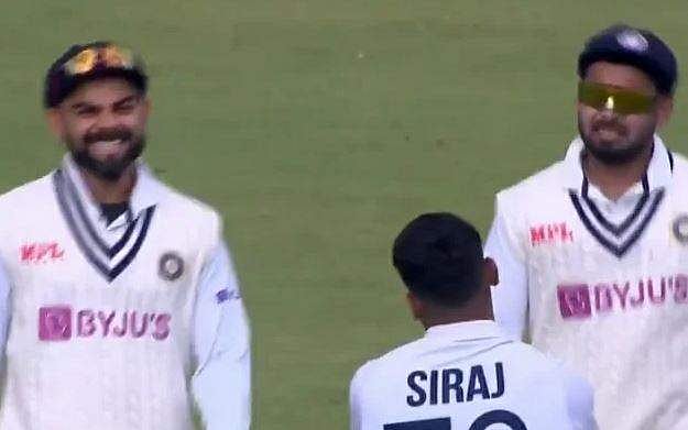 റിവ്യു എടുക്കാന്‍ നിര്‍ബന്ധിച്ച് സിറാജ്, വേണ്ടെന്ന് ഋഷഭ് പന്ത്; ചിരിയടക്കാനാവാതെ കോഹ്‌ലി