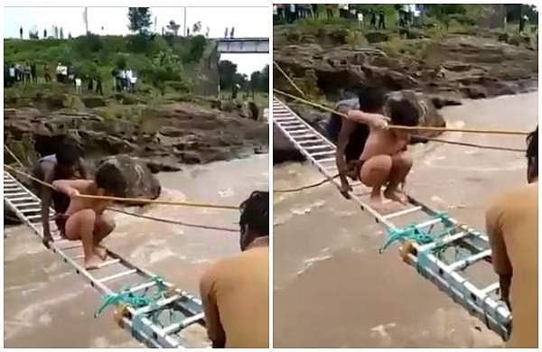 നദിയില്‍ കുളിക്കുന്നതിനിടെ മലവെള്ളപ്പാച്ചില്‍; നാലുകുട്ടികള്‍ കുടുങ്ങി, രണ്ട് മണിക്കൂര്‍ നീണ്ട ശ്രമം, ഒടുവില്‍ രക്ഷ (വീഡിയോ)