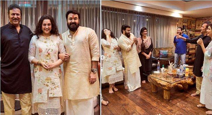 മോഹൻബാബുവിന്റെ വീട്ടിൽ അതിഥികളായി മോഹൻലാലും മീനയും, ചിത്രങ്ങൾ